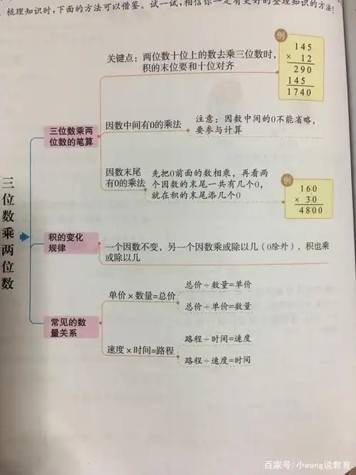 四年级数学上册第四单元:三位数乘两位数的知识点梳理