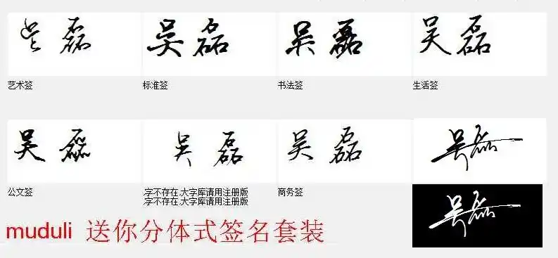 求艺术签名,我叫吴磊.谢谢