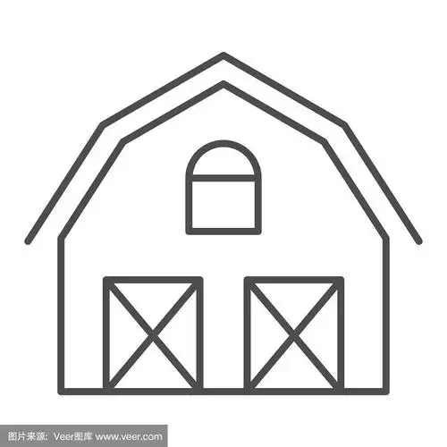 谷仓轮廓风格设计,为网页和应用设计.eps 10.