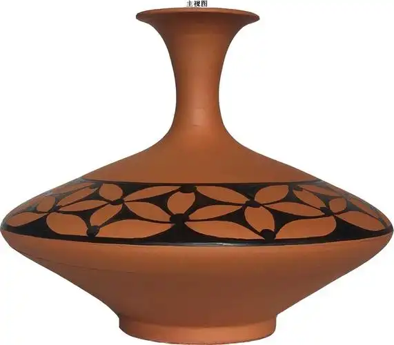 酒瓶(彩陶花瓣纹)