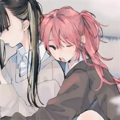 二人日系动漫可爱好看的闺蜜头像