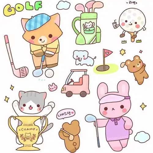 敲治愈的小动物简笔画素材