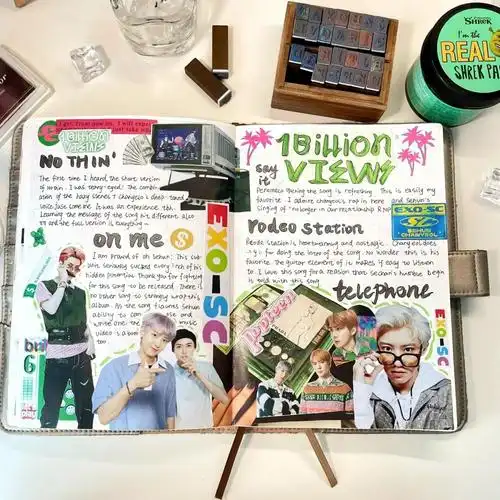 贴纸大多都是彩印滴93@日常薯exo|朴灿烈|吴世勋|手帐素材|手帐分享