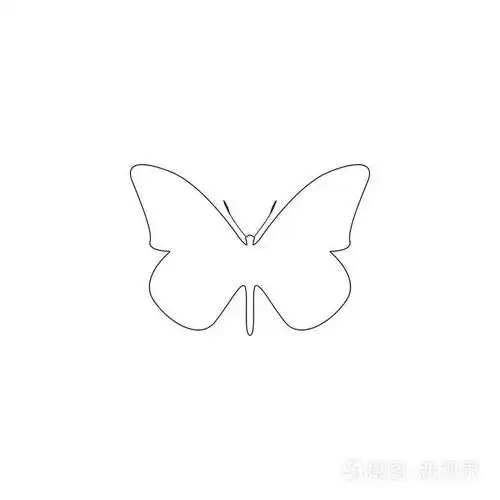 蝴蝶. 简单的平面矢量图标插图. 轮廓线符号可编辑笔画