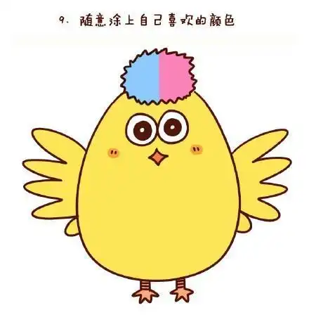 小鸡咯咯哒简笔画