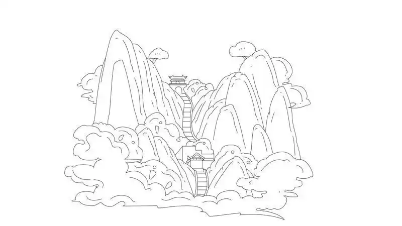 儿童泰山的简笔画法