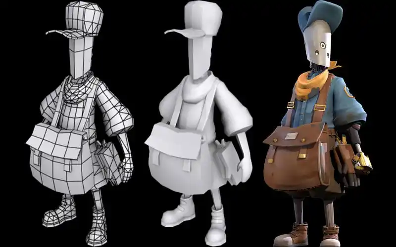 【3dmax人物建模】从box到人物角色 3dmax卡通快递员模型布线制作教程