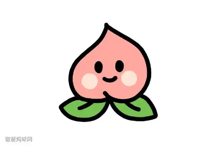 如何画可爱的水蜜桃