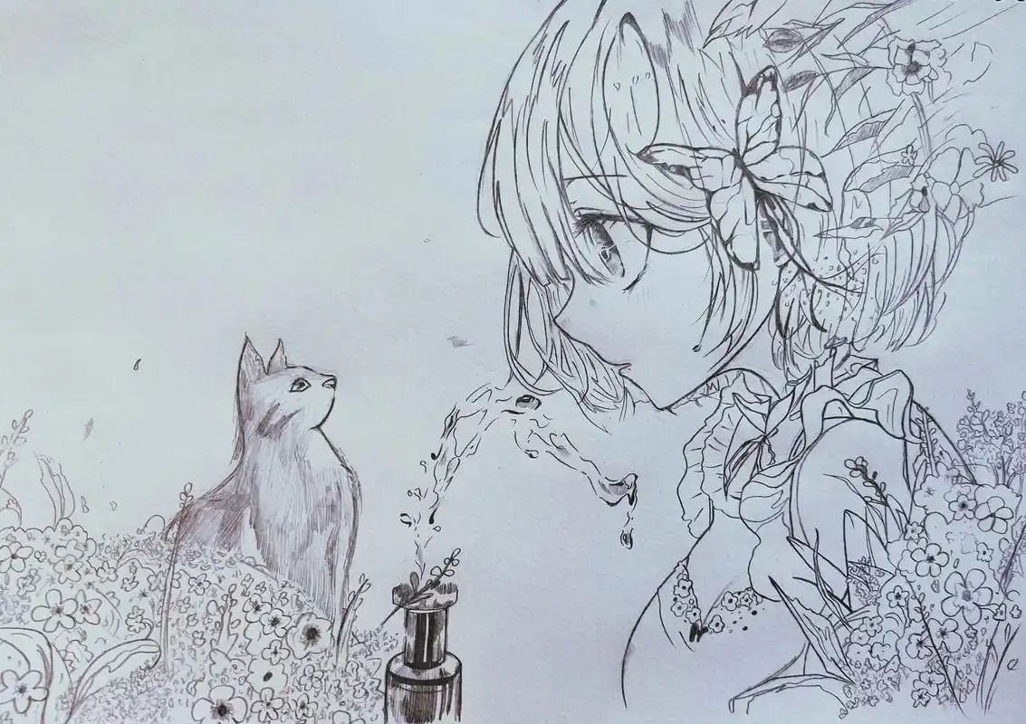 再发一遍#动漫手绘 #蕾姆 - 抖音