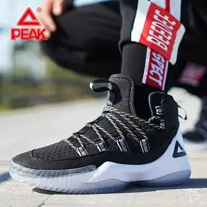 匹克篮球鞋男运动鞋高帮2022夏季网面透气全黑帕克五代实战球鞋男