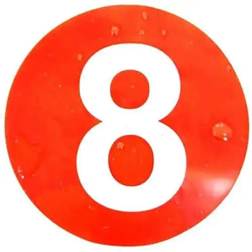 数字贴号码贴编号贴选手比赛号码贴圆形标签贴纸 红底白字 普通款 1