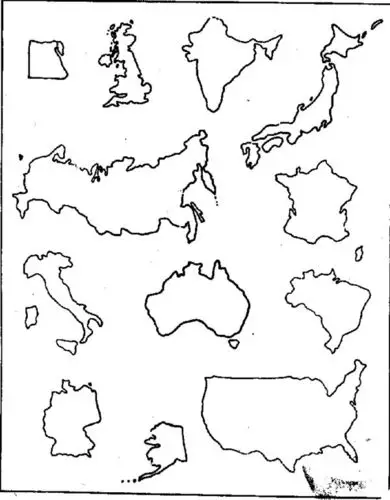 世界主要国家轮廓图