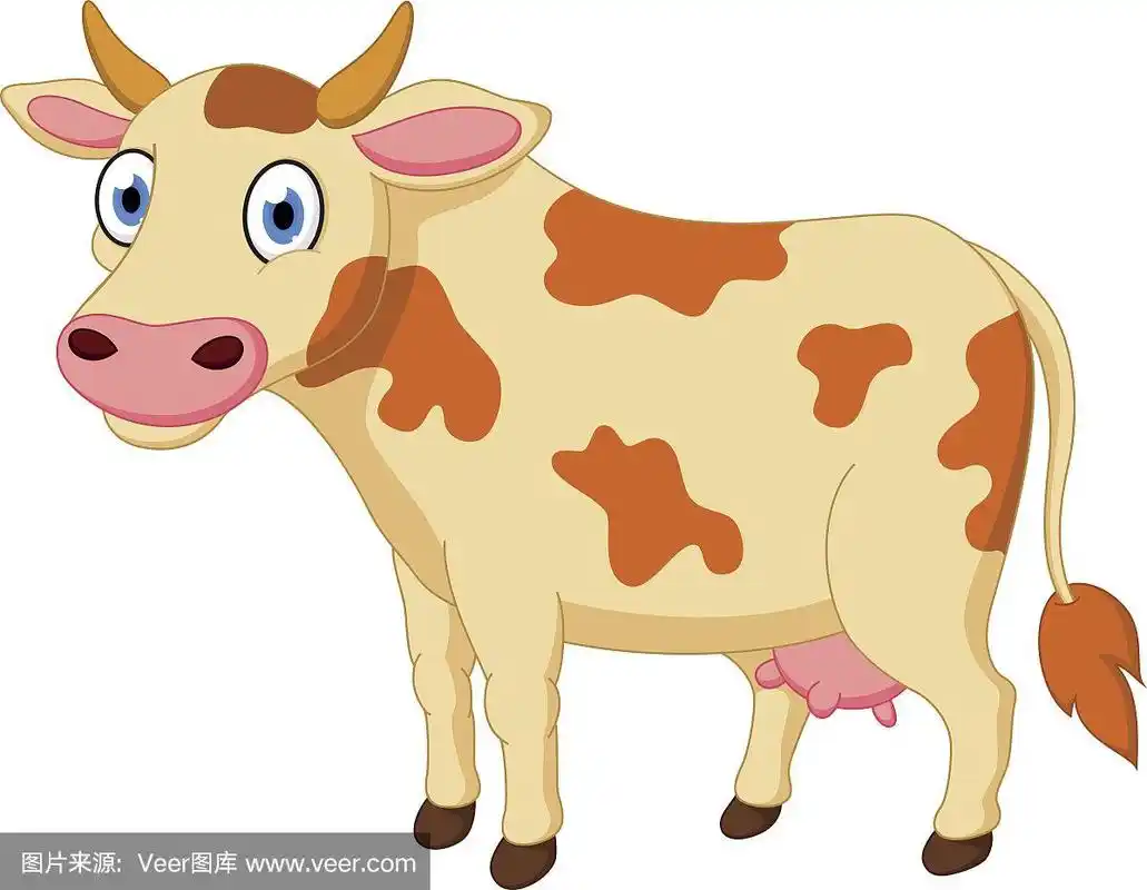 卡通,可爱的,母牛,动物嘴,艺术