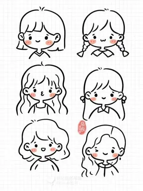 小红书可爱女孩简笔画