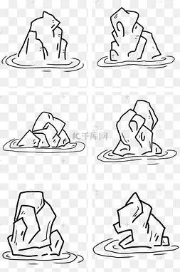 石头中国风水墨山石和落叶古风中国风水墨画私塾先生教学看书汉服古风