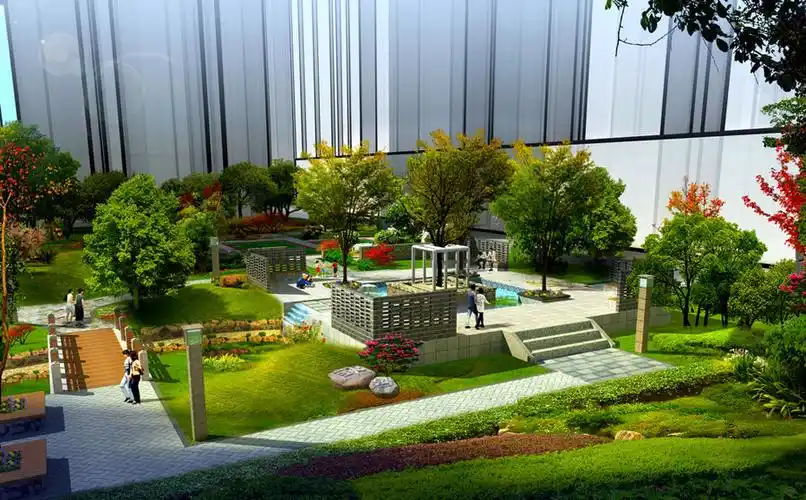 小区绿化景观设计案例效果图