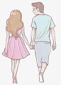 png卡通情侣牵手背影pngaipng可爱小人矢量卡通pngpng一家三口素材图