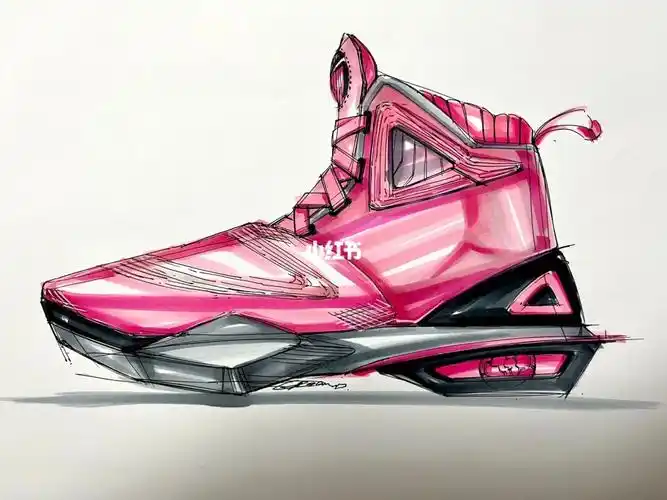 工业设计手绘匹克篮球鞋