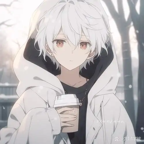 头像# #动漫头像# #冬季氛围# #冬季氛围感# #白毛# #男头# #男生