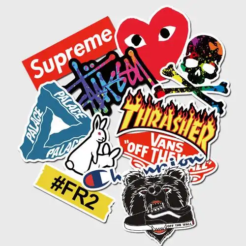 fr2潮流潮牌logo行李箱贴纸mmj笔记本电脑防水贴画头盔旅行箱