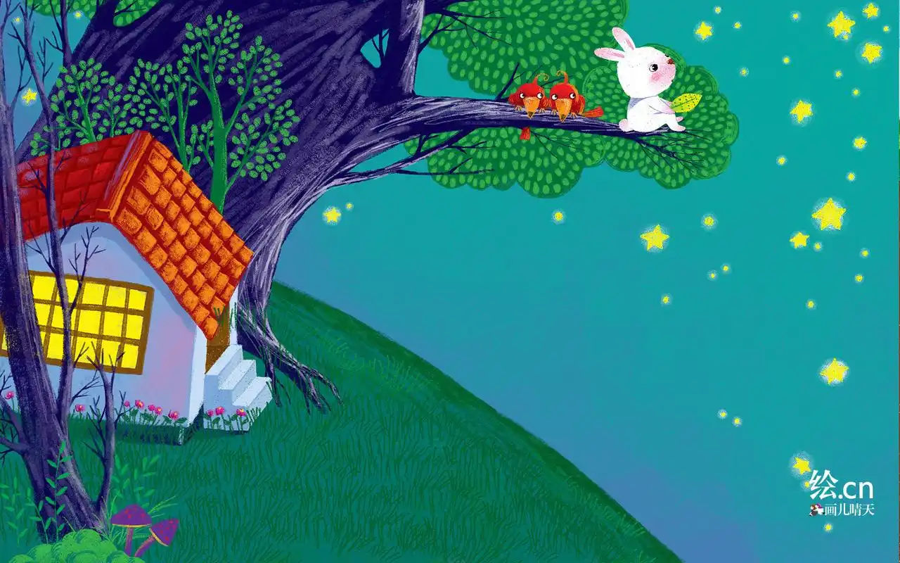 健康绿色护眼儿童手绘插画唯美大自然桌面壁纸第一辑