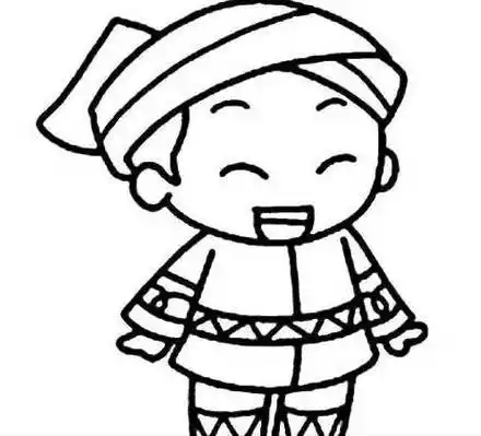 壮族人物图片简笔画