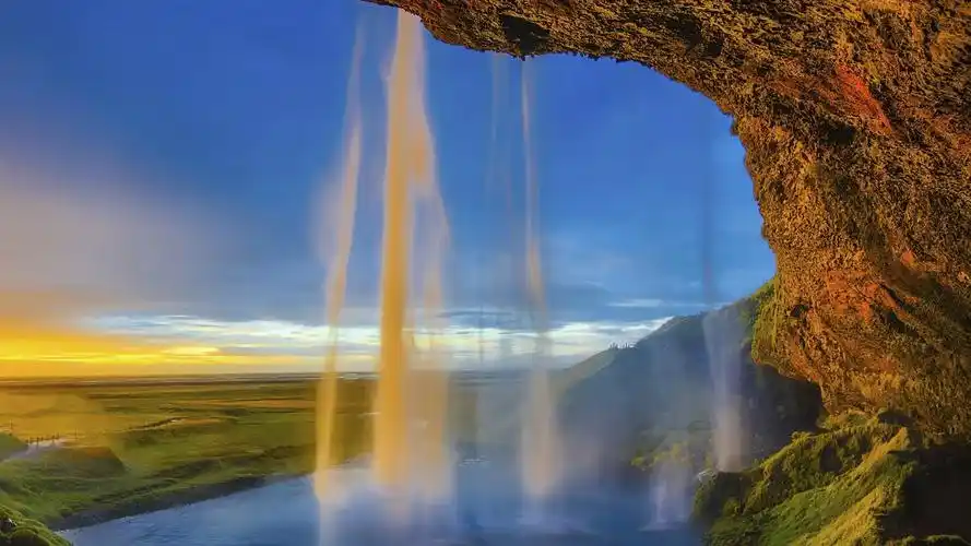 瀑布,唯美意境,瀑布,美景,唯美,电脑壁纸,壁纸壮阔的瀑布