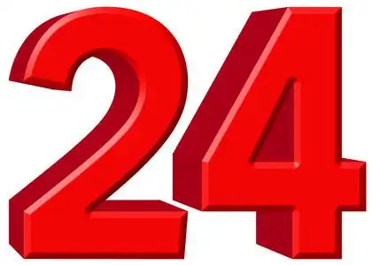 数字二十四数字 24,二十四,白色背景,3d 渲染上孤立照片