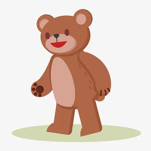 矢量卡通手绘棕色大熊免抠图png