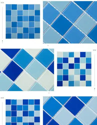 水晶玻璃马赛克瓷砖 鱼池水池游泳池 卫生间浴室定制渐变拼图墙砖