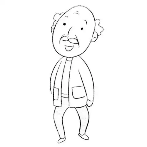 老爷爷简笔画不同特征的爷爷简笔画图片9款