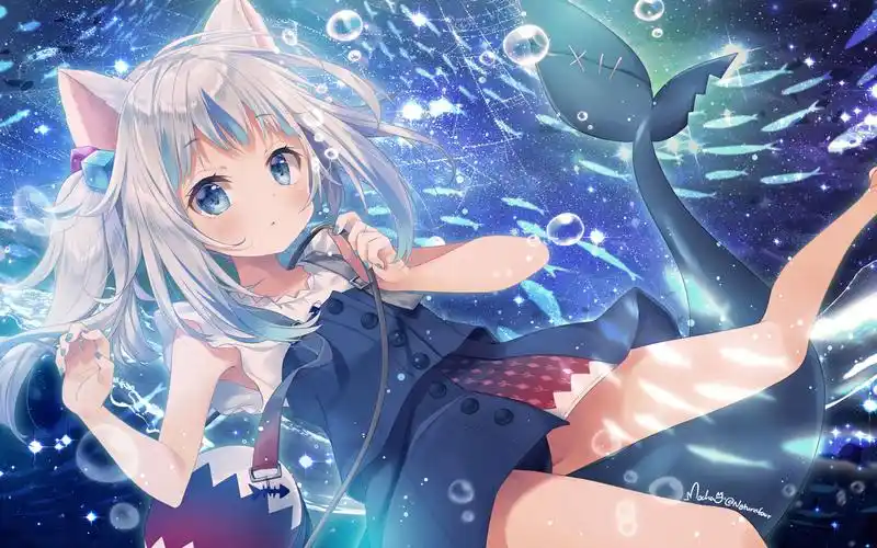 gawrgura鲨鲨唱歌canthelpfallinginlove纯享版