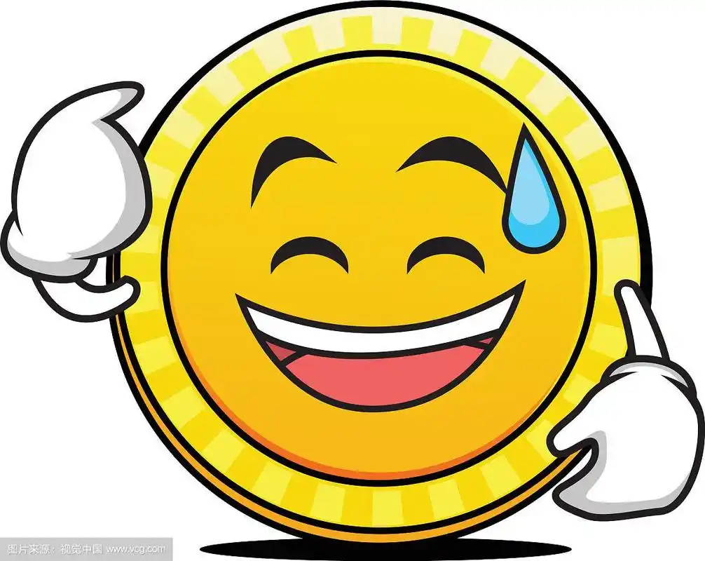 汗水微笑硬币卡通人物