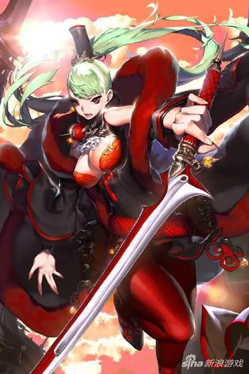 霸气女主战斗吧剑灵卡牌原画之月影飞燕