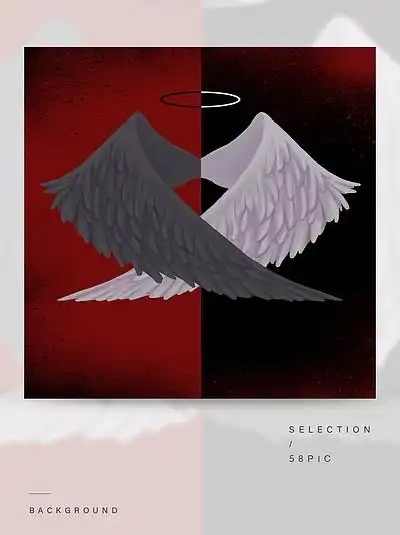 71天使恶魔翅膀红色背景770血迹天使恶魔背景710513万圣节恶魔骷髅