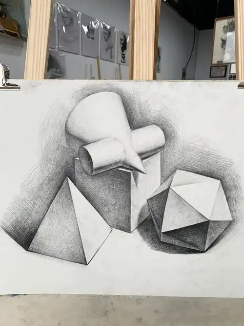 白天边直播边画#素描  #美术  #画室  #美术考级  #零基础学画画