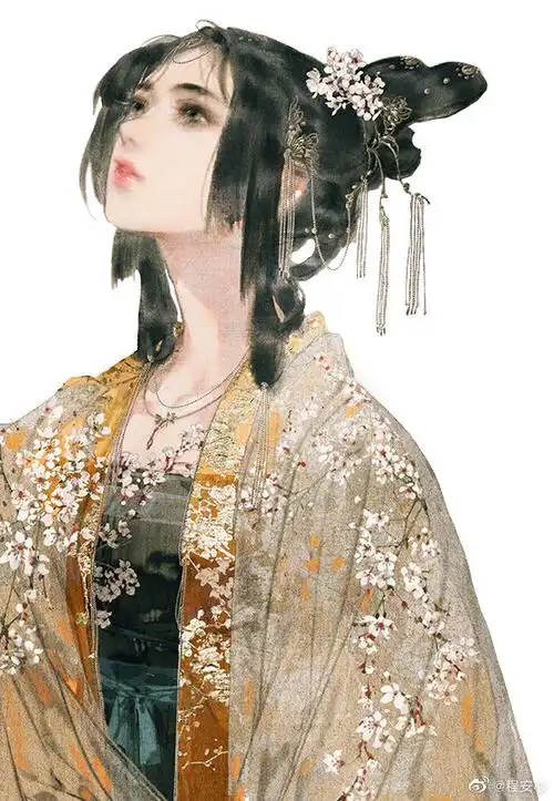 古风人物  素材 爱了配色很好看唯美人物插画98 水彩人物喜欢意境的