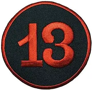 papapatch 幸运数字 13 13 摩托车夹克复古朋克贴花 diy 缝制熨烫刺绣