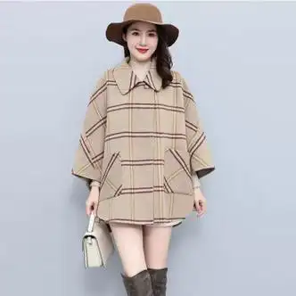 宾疆毛呢大衣女秋装新款秋冬季女装短款加厚呢子大衣女士小个子斗定制