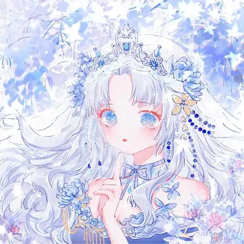 动漫头像戴着王冠的绝美女头