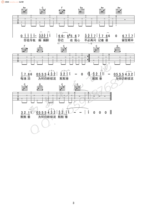 风继续吹吉他谱_张国荣_c调原版六线谱_经典粤语歌曲