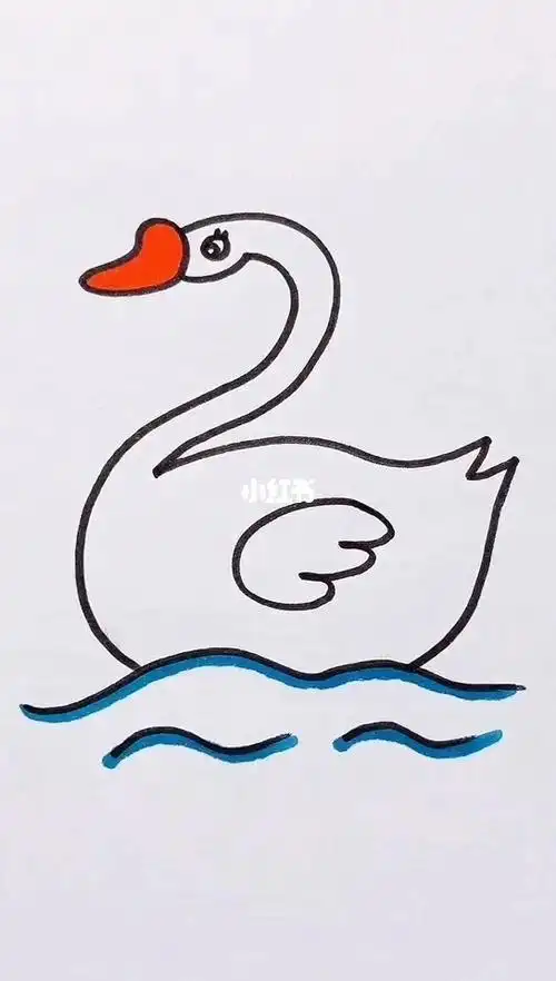 幼儿简笔画大白鹅颜色