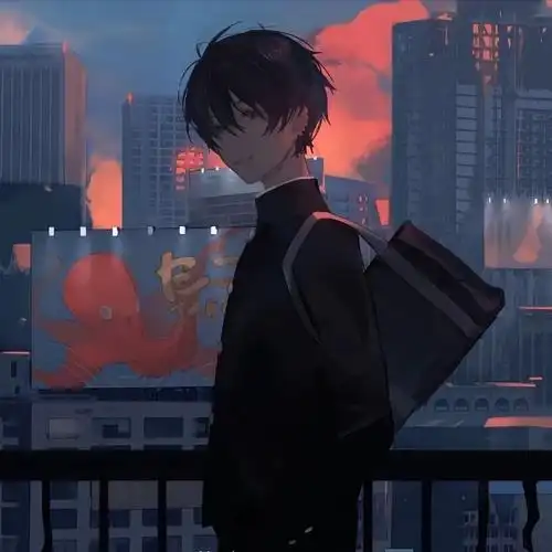 暗色伤感动漫男生头像图片