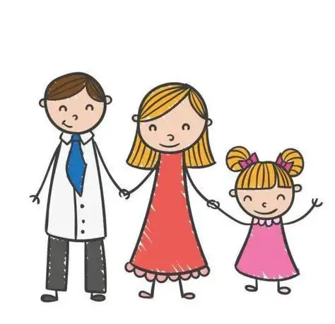 爸爸妈妈和孩子在一起的简笔画
