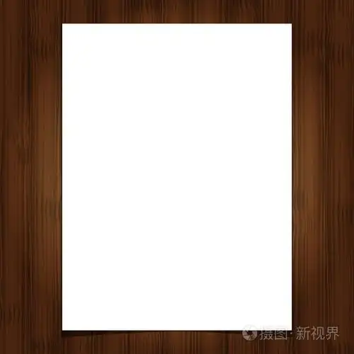 白色空白纸张上木制背景