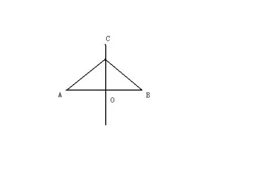 如图,点c是线段ab的垂直平分线上的一个点,o是中垂线在ab上的垂足