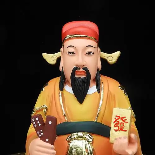 赌神神像招偏韩信招财赌王佛像12寸树脂彩色摆件