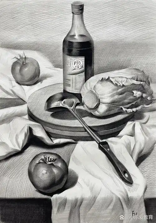 素描静物临摹(炭笔)