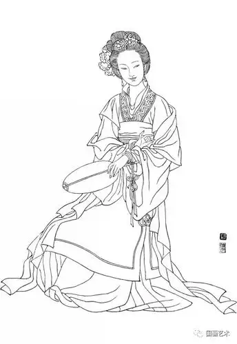 白描人物勾线技法,真真走心的好教材.