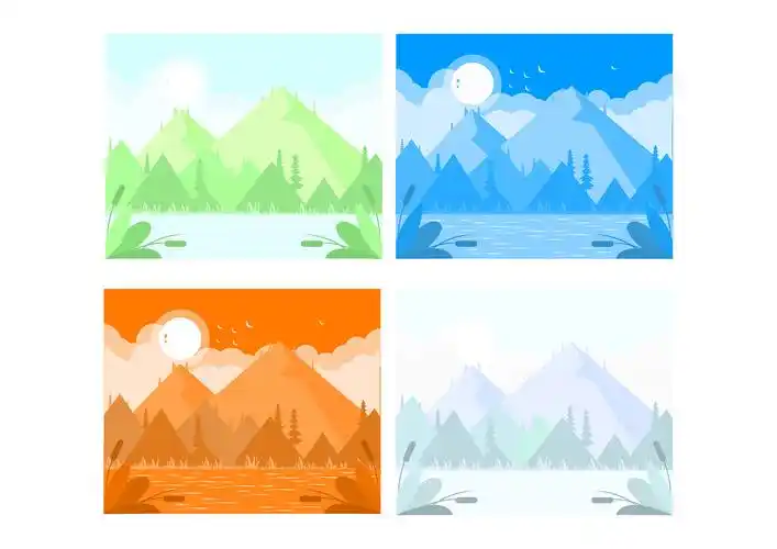 春夏秋冬|插画|创作习作|z91479458_临摹作品-站酷zcool